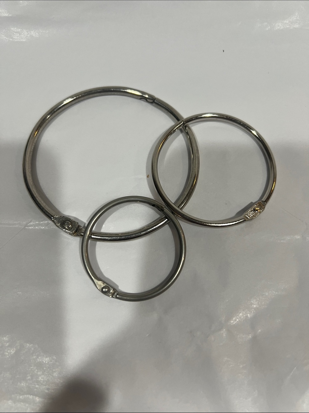 Silver Metal O-Ring Set - key holder different sizes